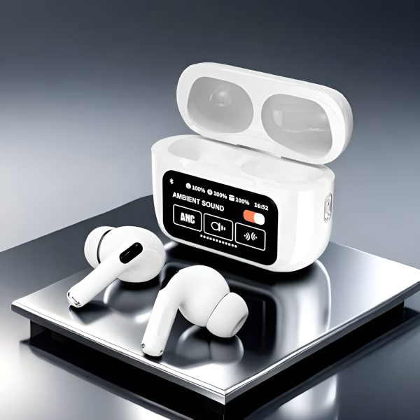 A9 Pro Black & White Airpods Anc With App | Screen Airpods