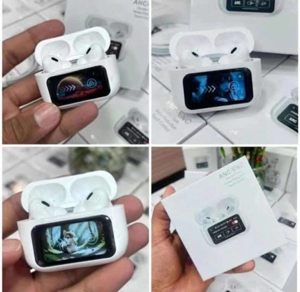 A9 Pro Black & White Airpods Anc With App | Screen Airpods